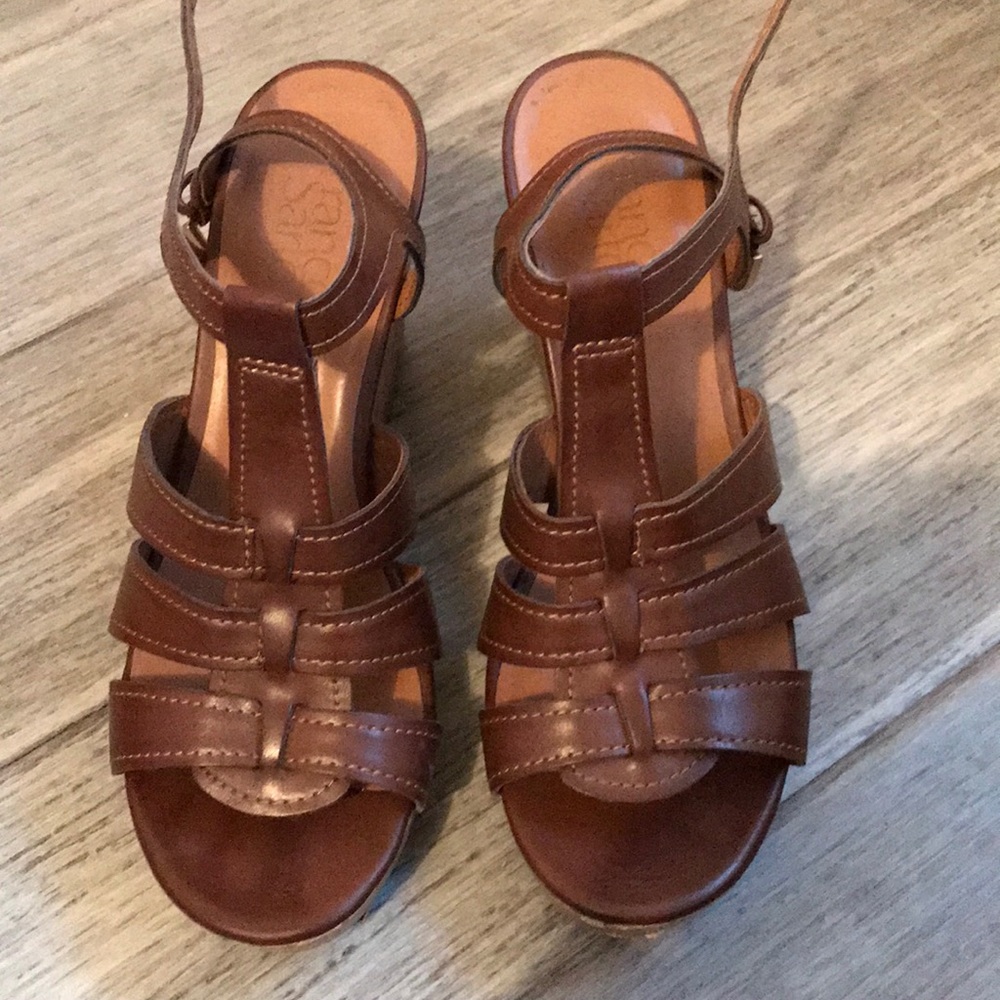 Brown sandal wedges
